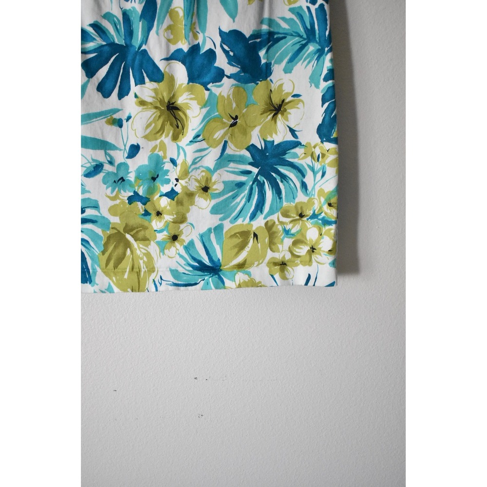 JKLA California Pencil Skirt Womens 6 White Blue Green Y2K Tropical Floral - Picture 3 of 7